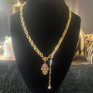 Hamsa gold necklace